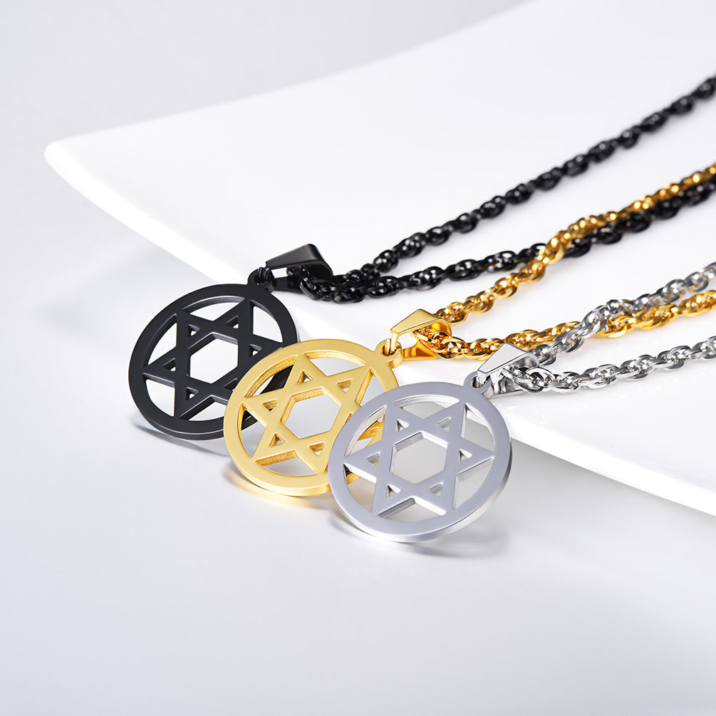 Jewish Star of David Pendant Necklace for