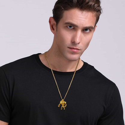 Punk Masculine Shark Necklace in Stainless Steel