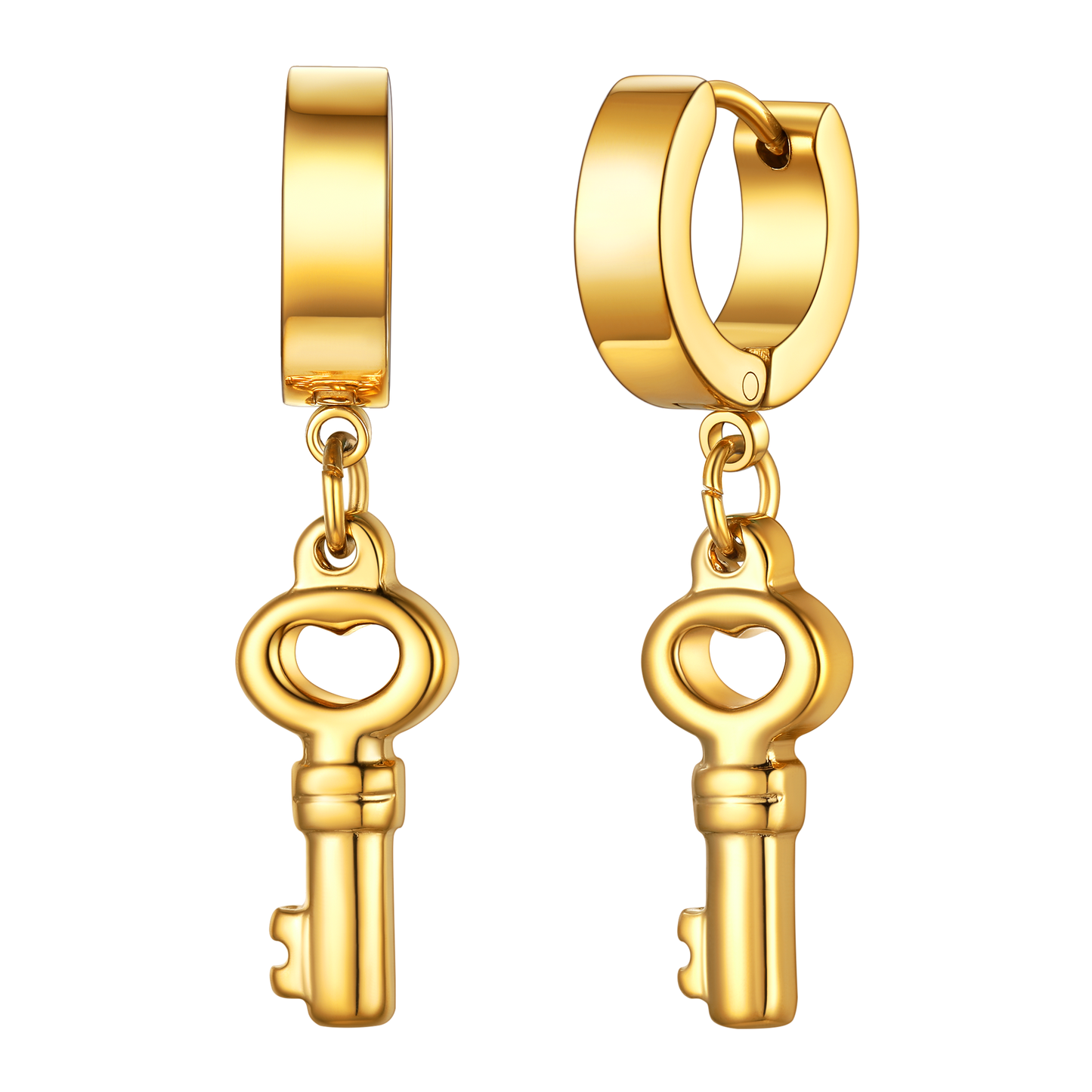Flash Key Dangle Hoop Earrings for