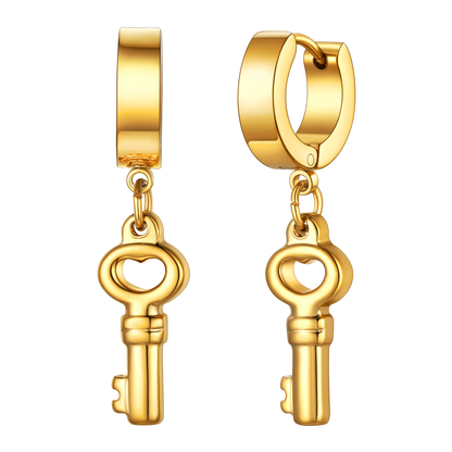 Flash Key Dangle Hoop Earrings for