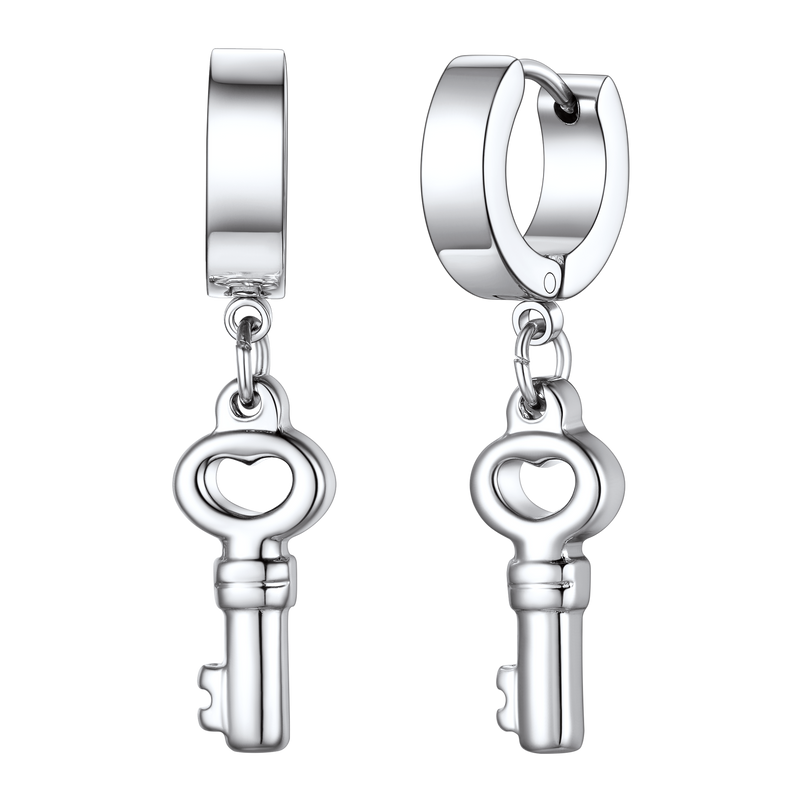 Flash Key Dangle Hoop Earrings for