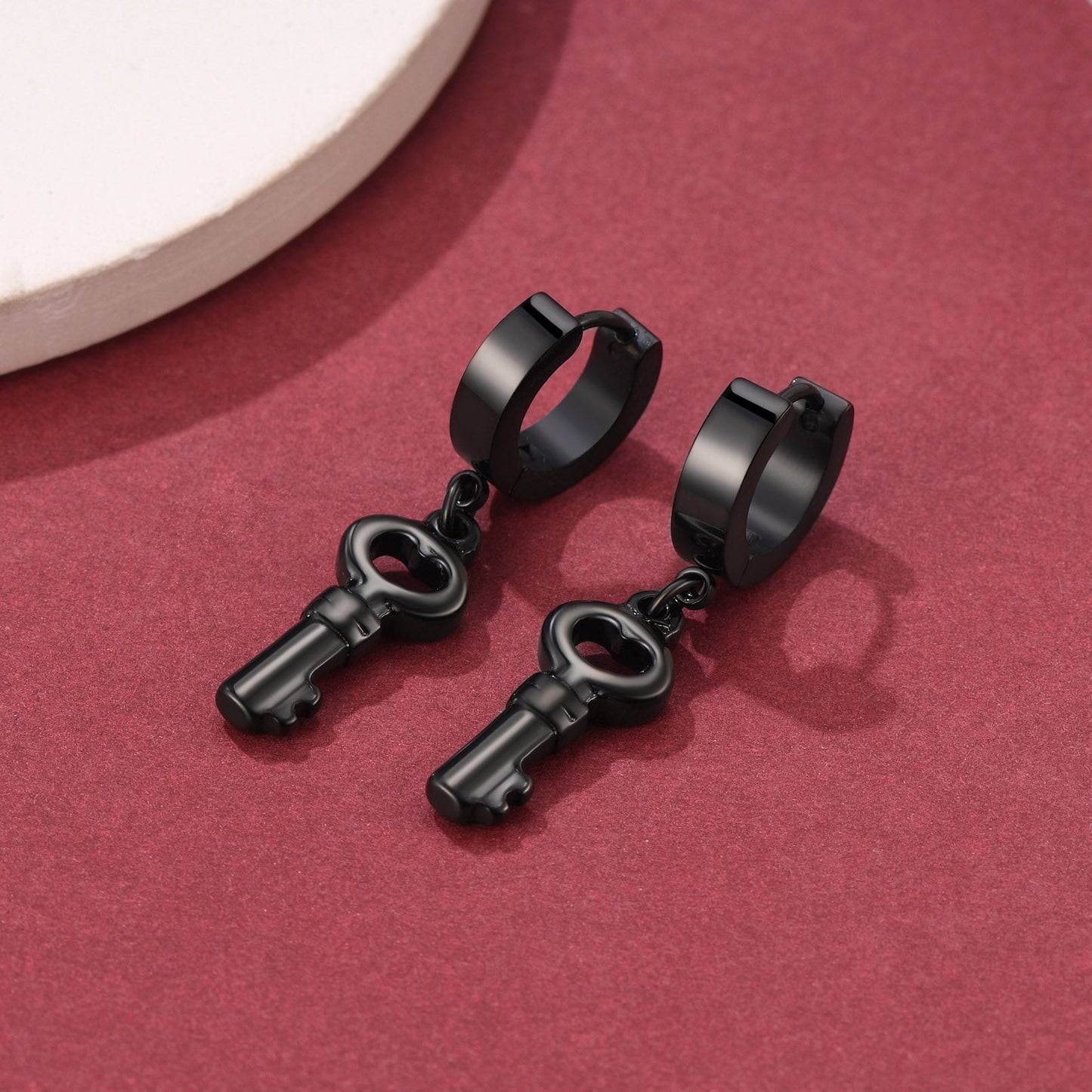 Flash Key Dangle Hoop Earrings for