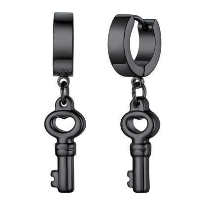 Flash Key Dangle Hoop Earrings for