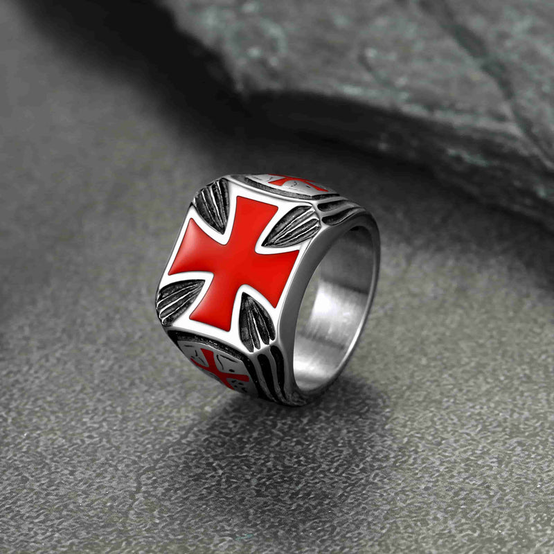 Christian Knights Templar Cross Ring for Stainless Steel