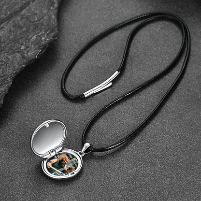 Custom Knights Templar Cross Photo Locket Necklace With Picture