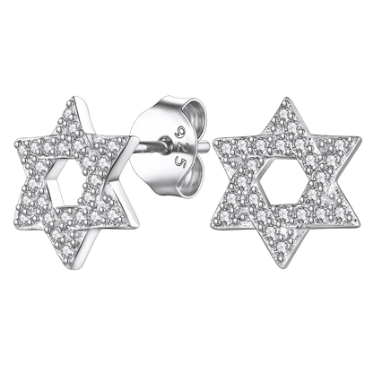 Star of David Stud Earrings for in Sterling Silver