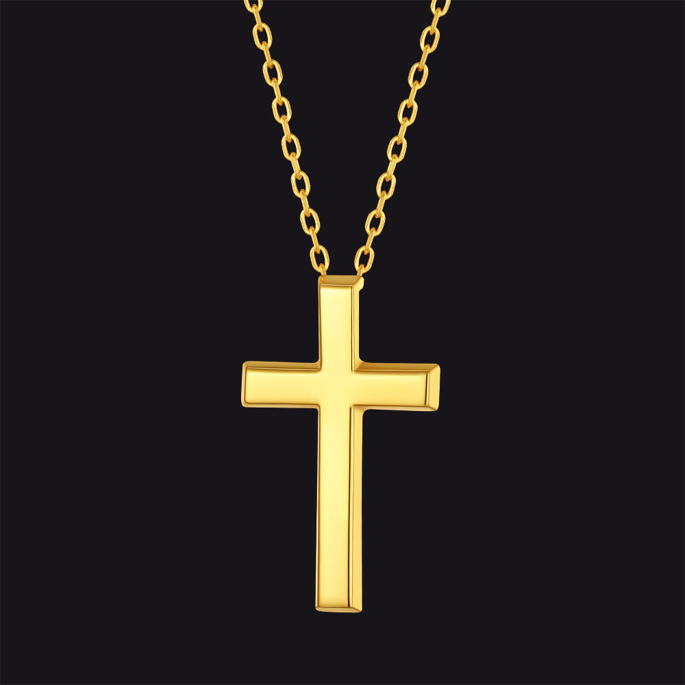 Sterling Silver Minimalist Cross Necklace Christian Faith Pendant for