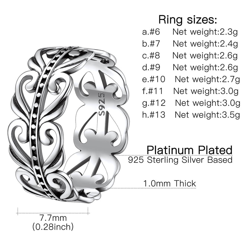 Sterling Silver Celtic Knot Filigree Vine Leaf Ring for