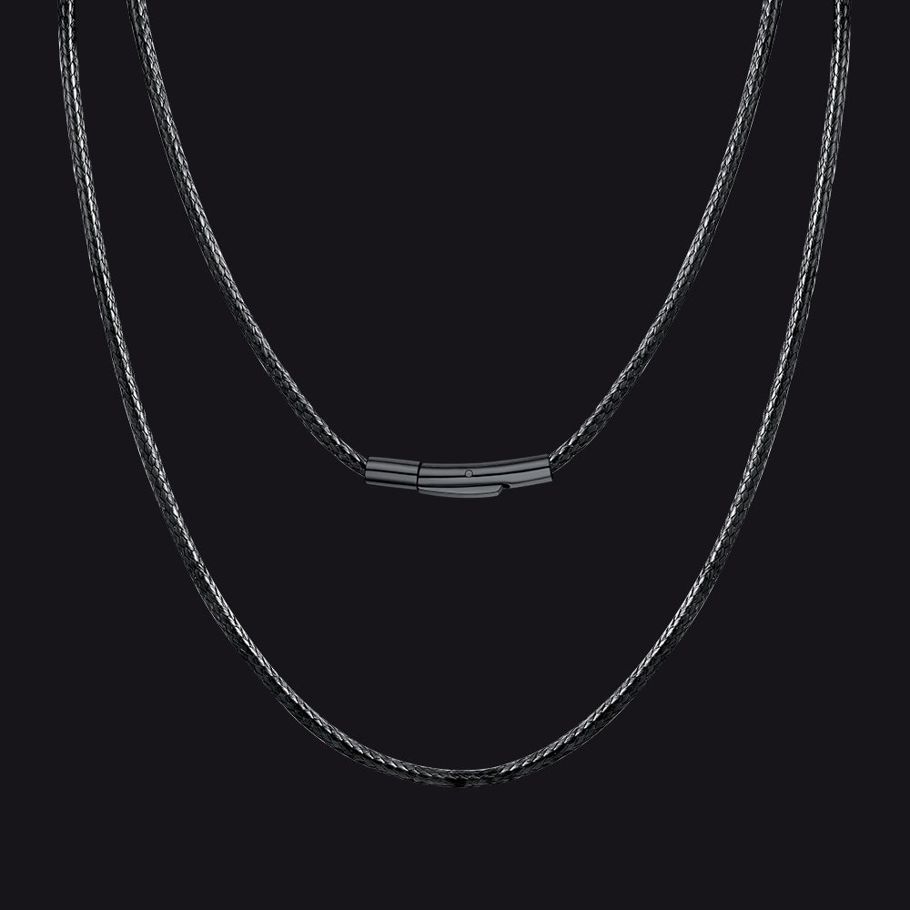 Braided Leather Cord Chain Wax Rope Necklace for 2mm/3mm