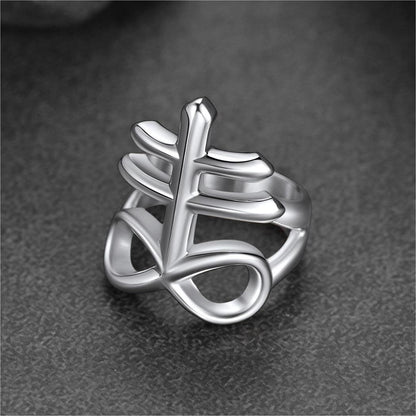 Satanic Leviathan Cross Stainless Steel Ring for