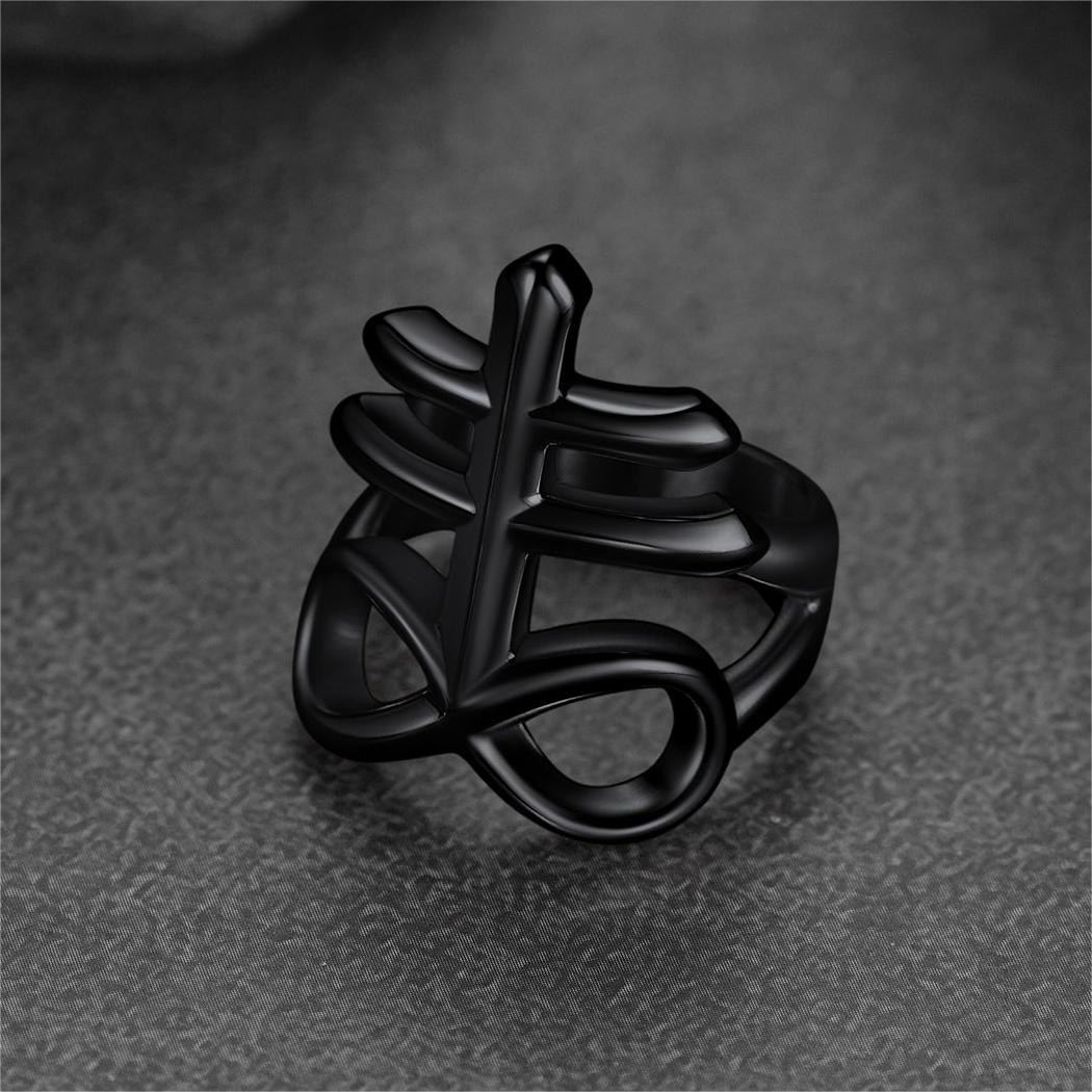 Satanic Leviathan Cross Stainless Steel Ring for