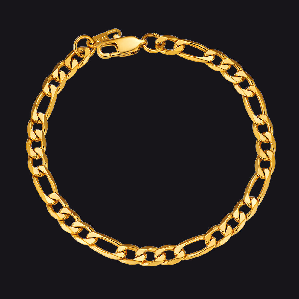 Figaro Link Bracelet for in Stainless Steel