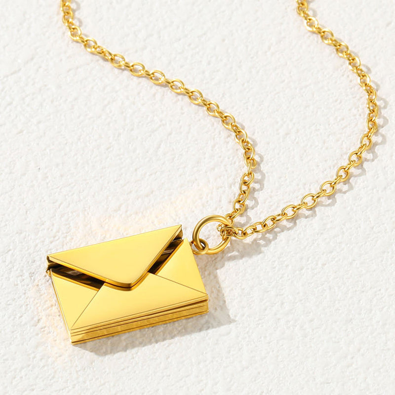 Personalized Envelope Picture Locket Necklace Gifts for Girl