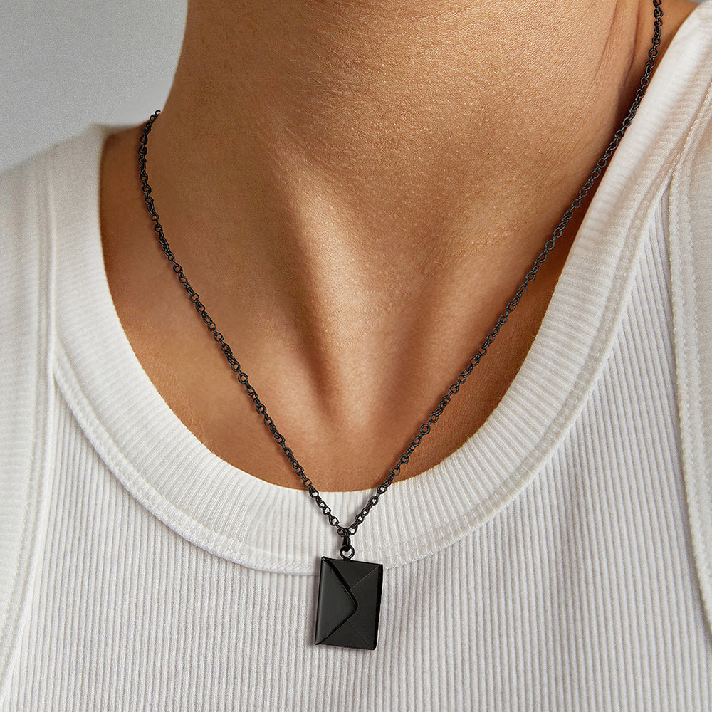 Personalized Envelope Picture Locket Necklace Gifts for Girl