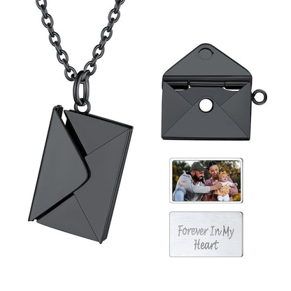 Personalized Envelope Picture Locket Necklace Gifts for Girl