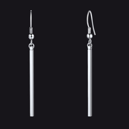 Minimal Long Vertical Bar Dangle Earrings for