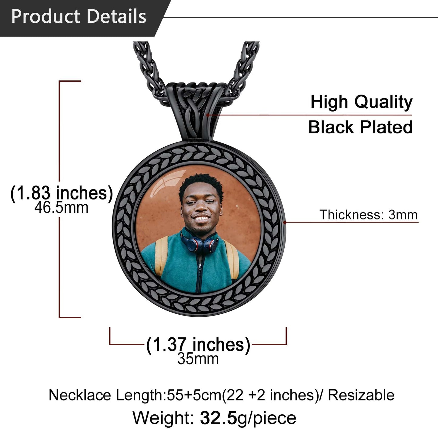 Personalized Pet Memorial Picture Necklace Pendant With Photo for