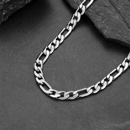 Figaro Curb Chain Link Necklace, 6/7.5/10 Mm Width