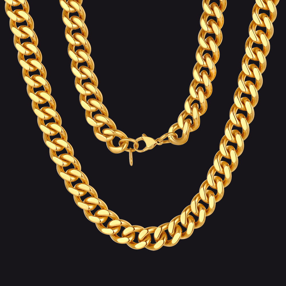 Sturdy Cuban Chain Necklace for 5/7/9/12mm Width