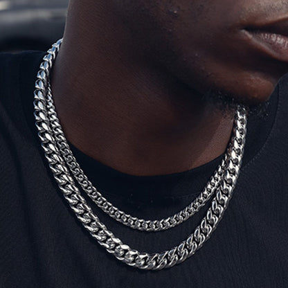 10mm Chunky Heavy Cuban Link Chain & Bracelet Set for
