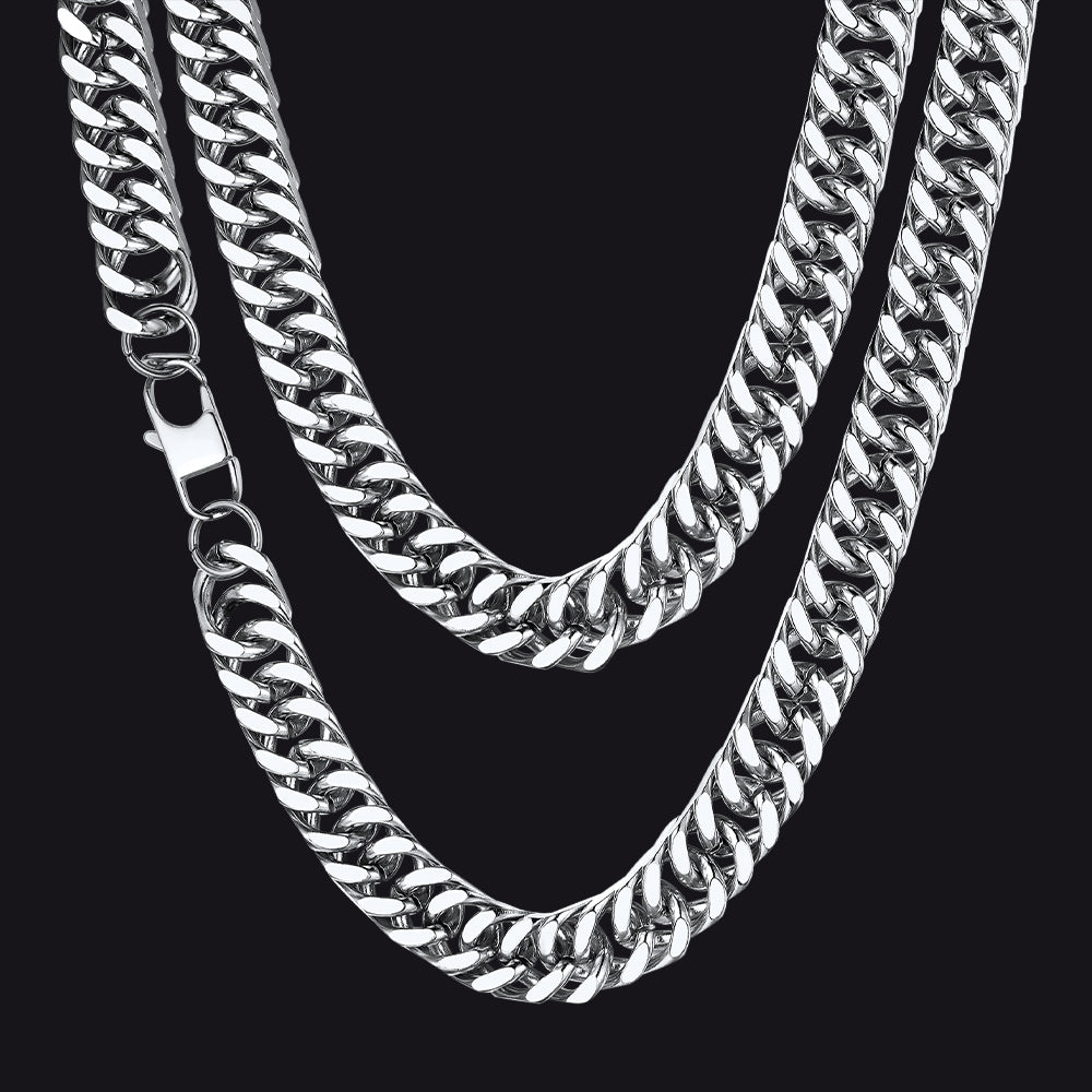 Miami Cuban Link Chain Necklace With Gift Crad for Him
