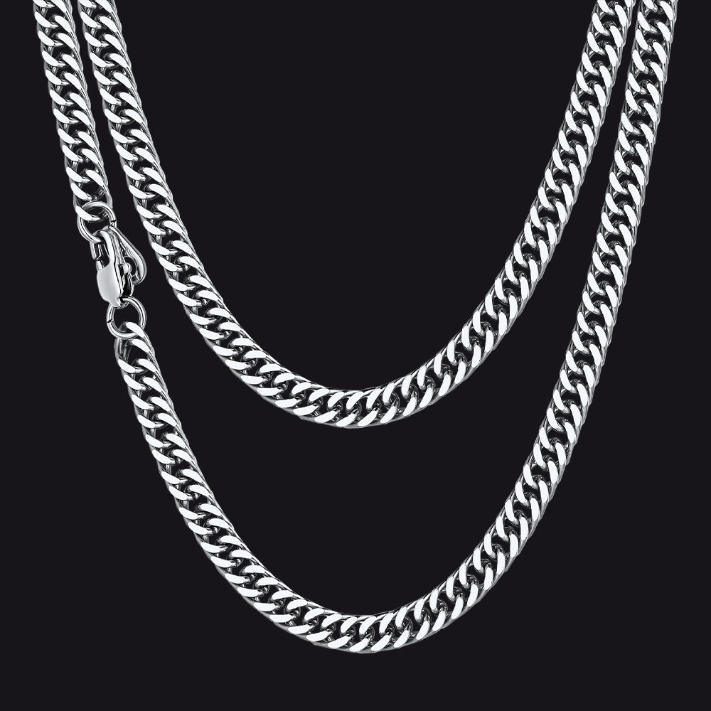 Miami Cuban Link Chain Necklace With Gift Crad for Him