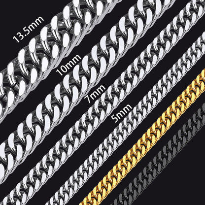 Miami Cuban Link Chain Necklace With Gift Crad for Him