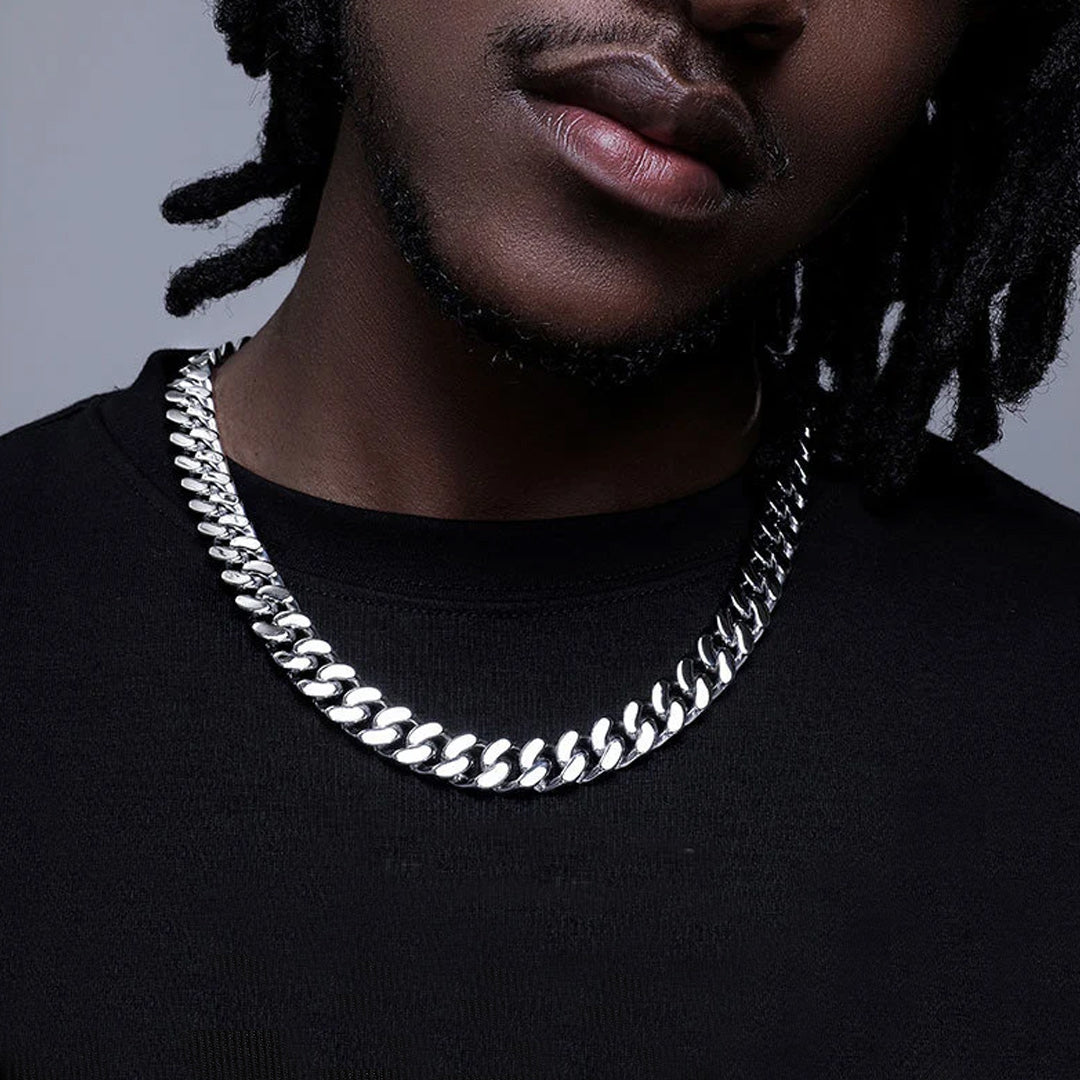 To My Man Miami Cuban Link Chain Necklace, Birthday or Anniversary Gift for Him