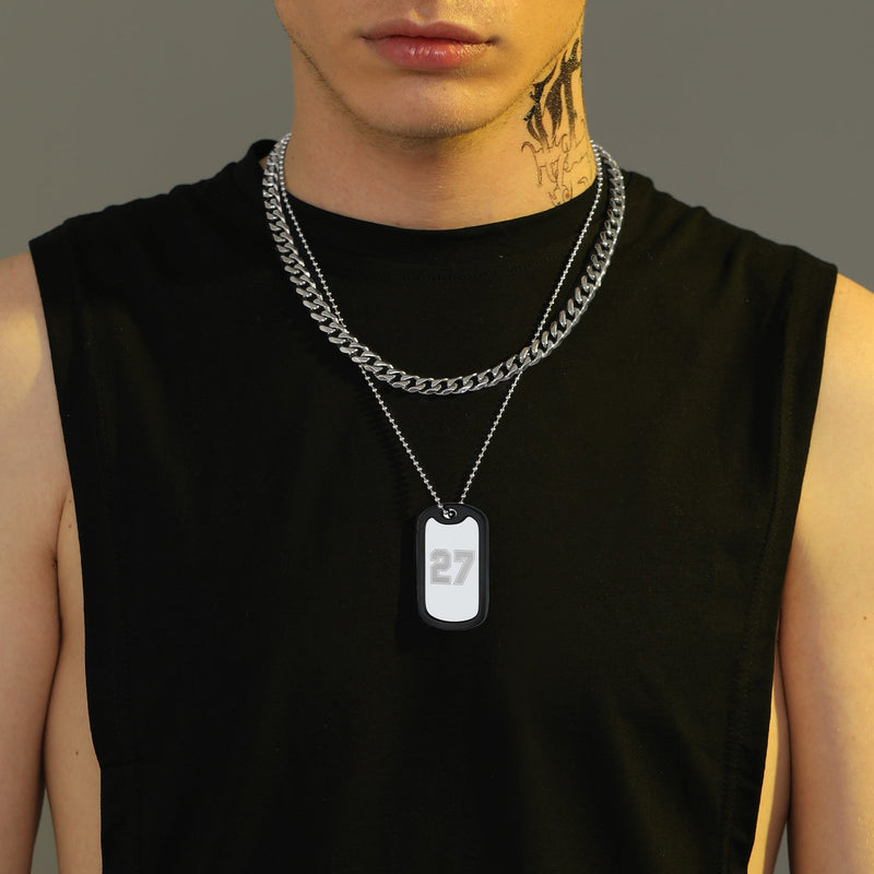 Customized Sport Number Dog Tag Necklace for