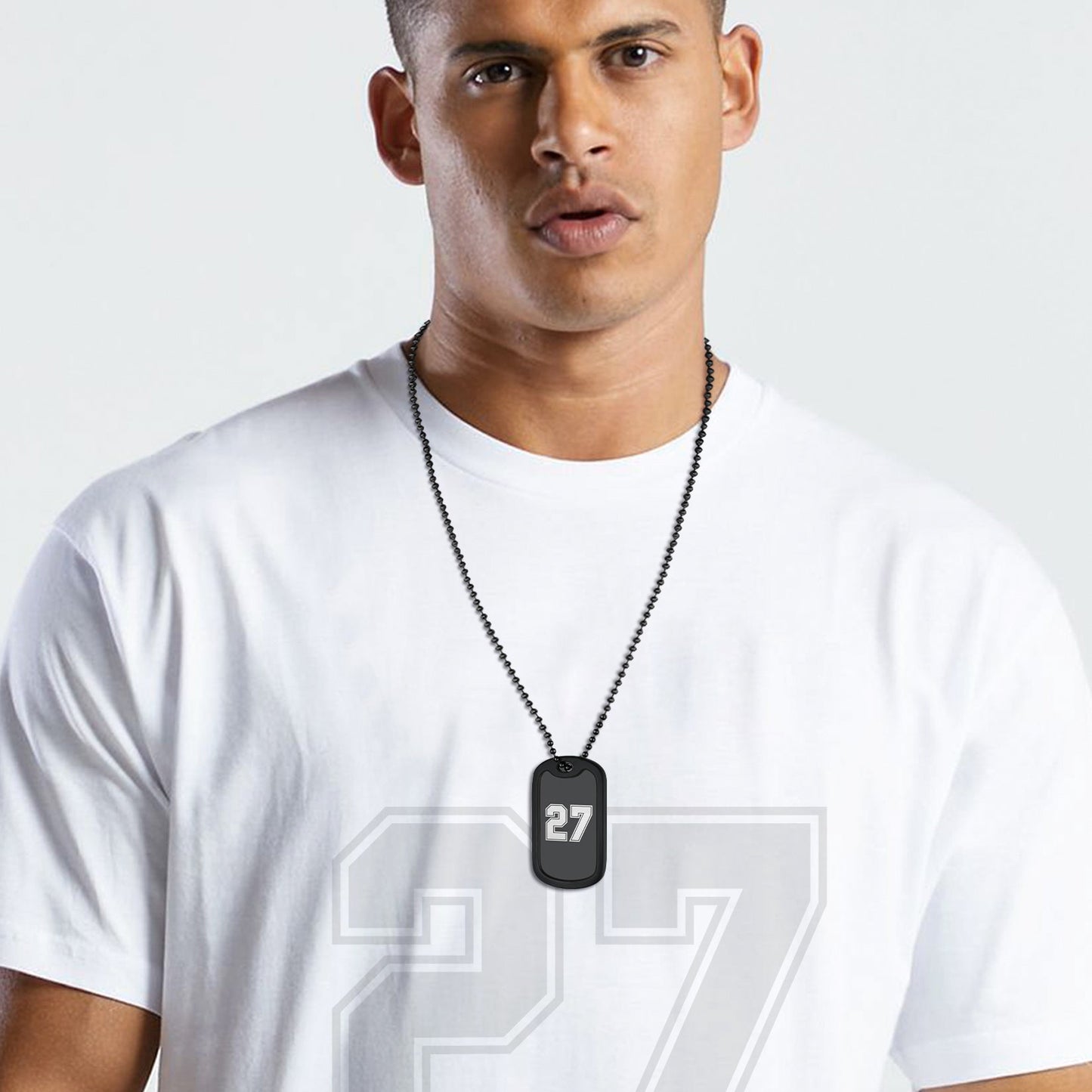 Customized Sport Number Dog Tag Necklace for