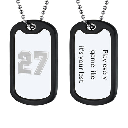 Customized Sport Number Dog Tag Necklace for