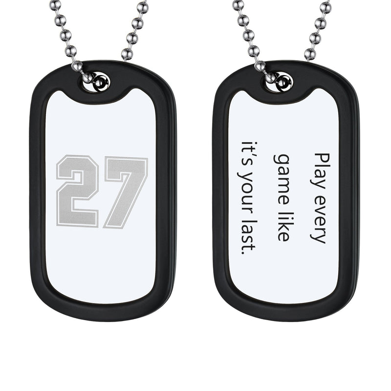 Customized Sport Number Dog Tag Necklace for