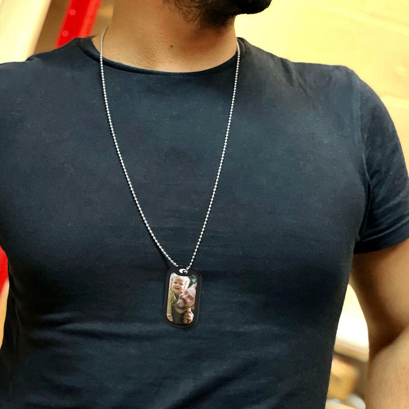 Personalized Military Army Photo Dog Tag Necklace With Picture for