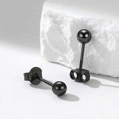 S925 Silver Minimalist Ball Stud Earrings for