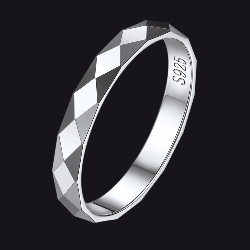 925 Sterling Silver 3mm Minimalist Band Rings for