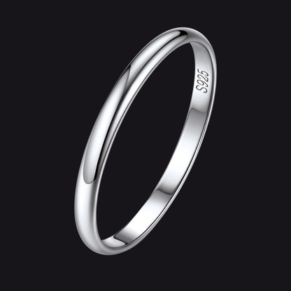 Sterling Silver Minimalist Band Ring for Couple