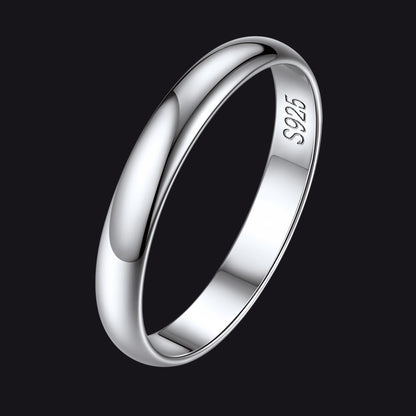 Sterling Silver Minimalist Band Ring for Couple