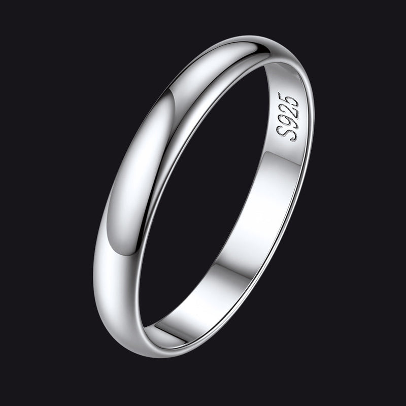 Sterling Silver Minimalist Band Ring for Couple