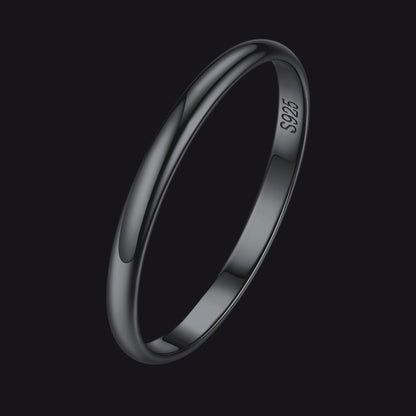 Sterling Silver Minimalist Band Ring for Couple