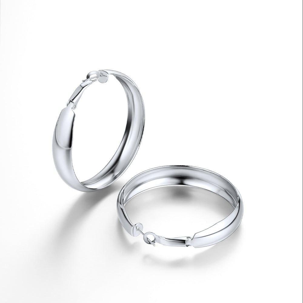 Minimalist Circle Round Huggie Hoop Earrings for , 40/60/80mm