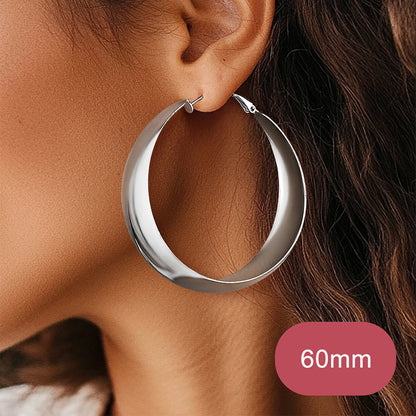 Minimalist Circle Round Huggie Hoop Earrings for , 40/60/80mm