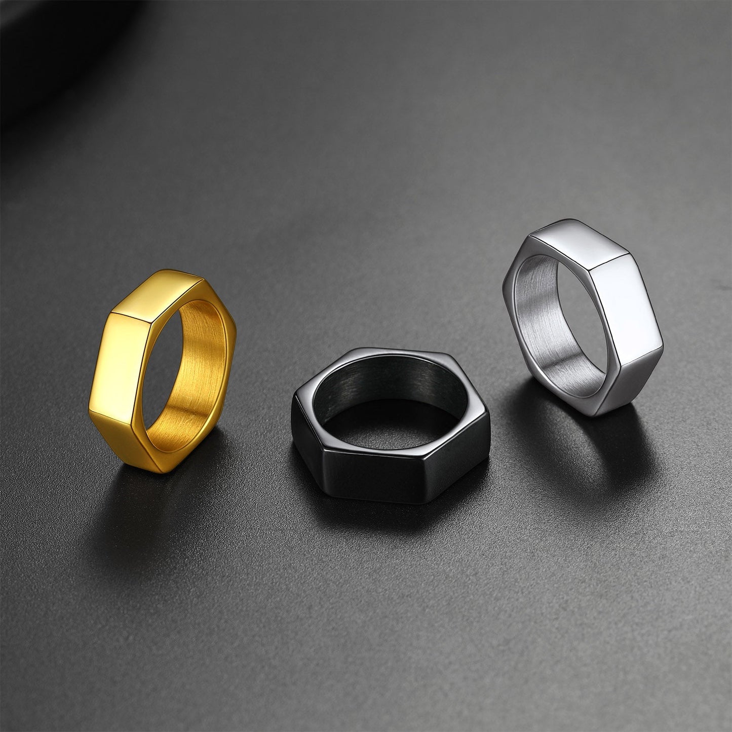 Custom 7mm Minimalist Geometric Band Ring for