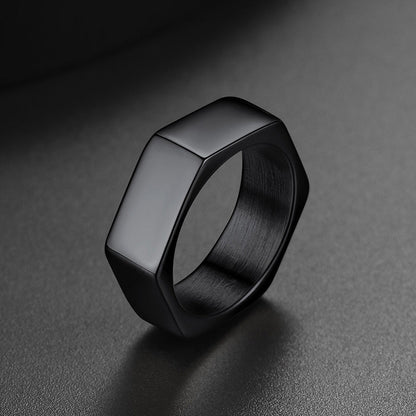 Custom 7mm Minimalist Geometric Band Ring for