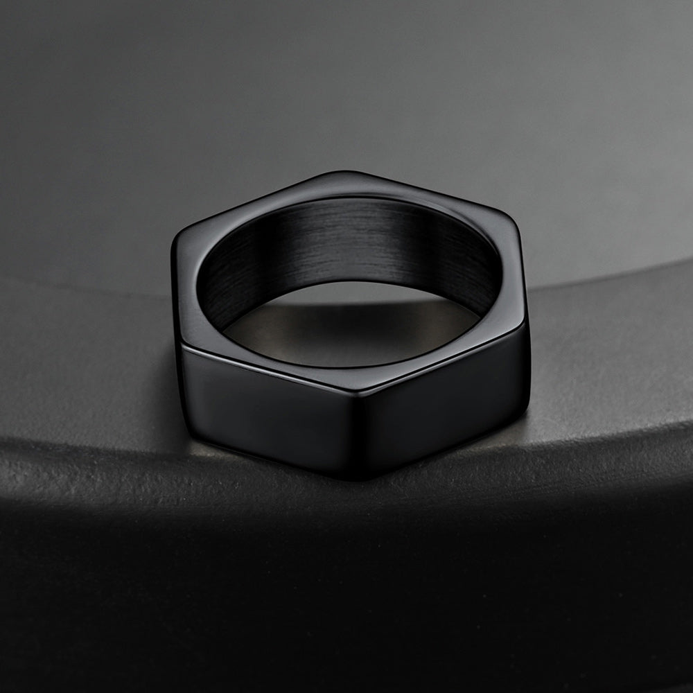 Custom 7mm Minimalist Geometric Band Ring for