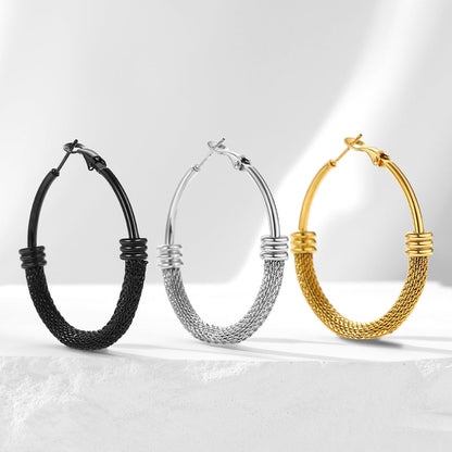 Minimalist Chunky Hoop Earrings for With Lobster Clasp