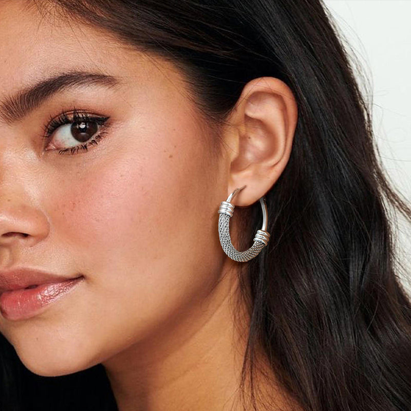 Minimalist Chunky Hoop Earrings for With Lobster Clasp