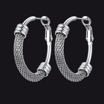 Minimalist Chunky Hoop Earrings for With Lobster Clasp