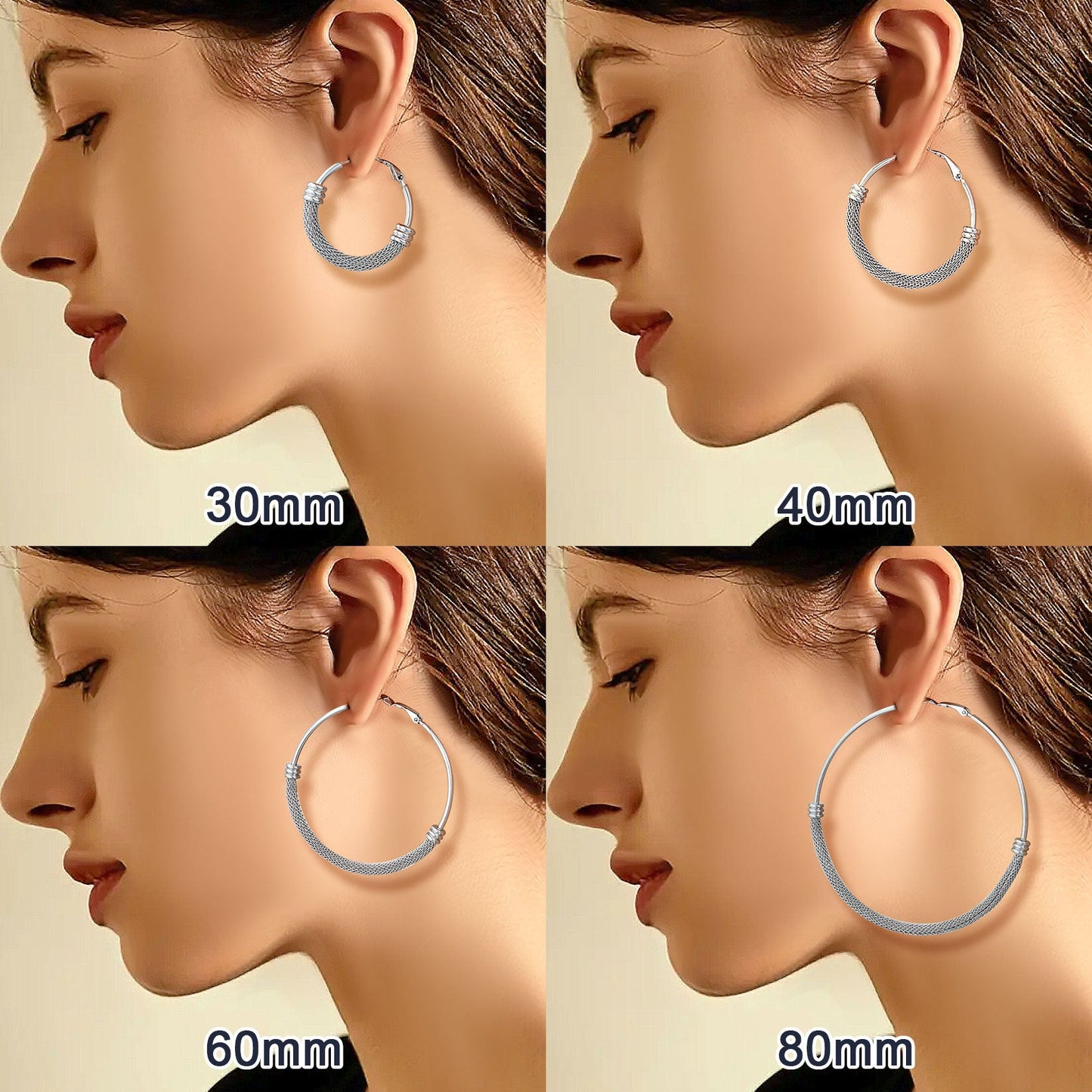 Minimalist Chunky Hoop Earrings for With Lobster Clasp