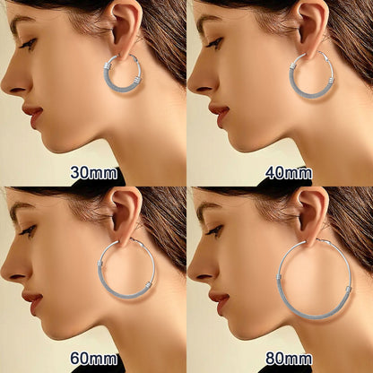 Minimalist Chunky Hoop Earrings for With Lobster Clasp