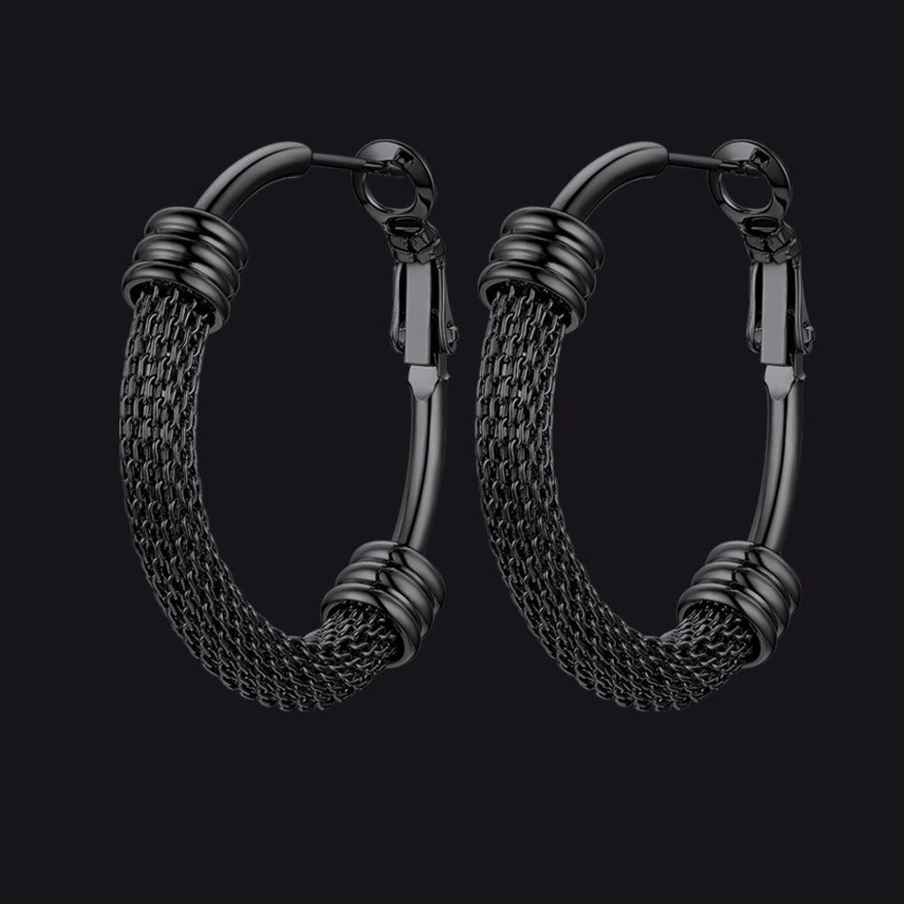 Minimalist Chunky Hoop Earrings for With Lobster Clasp